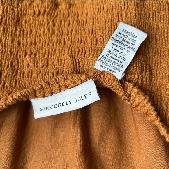 Sincerely Jules Linen Blend Burnt Orange Cut Out Sundress - Small - Picture 10 of 15